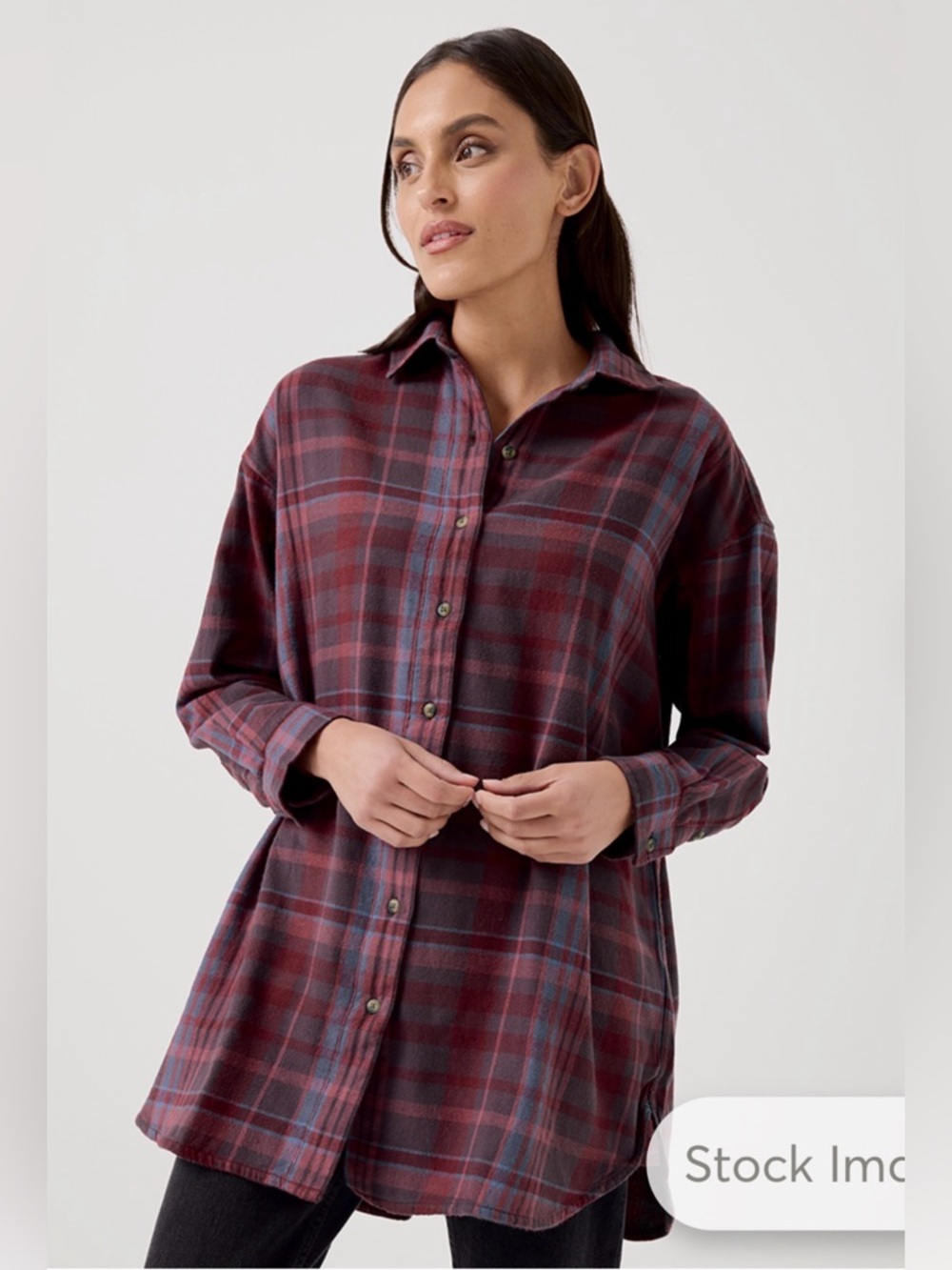 Pact 100% ORGANIC CoTTON Pact Plaid Button-Up Shirt in Burgundy and Navy